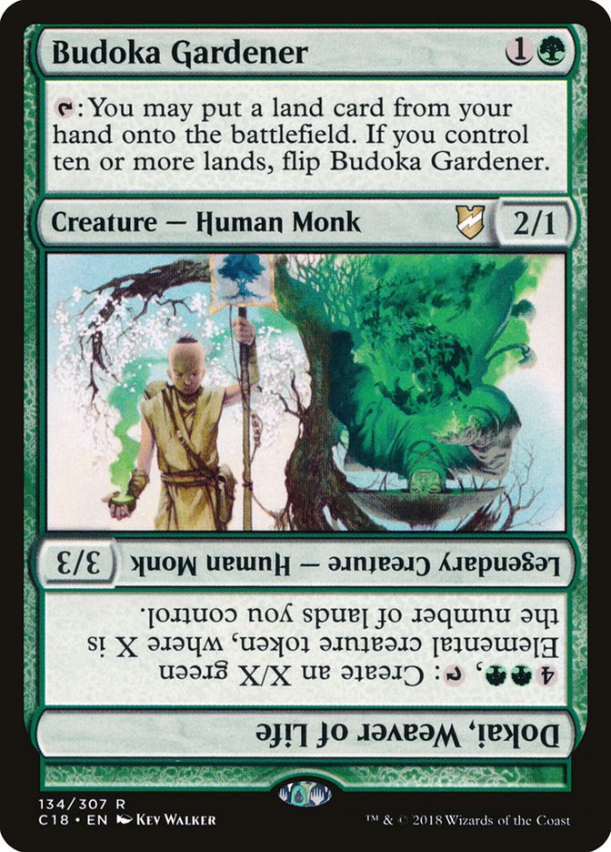 Budoka Gardener // Dokai, Weaver of Life 134/307 (Commander 2018)  | Chromatic Games