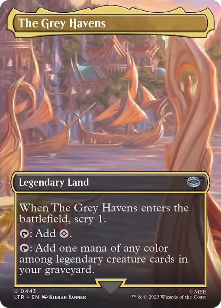 The Grey Havens (Borderless Alternate Art) [The Lord of the Rings: Tales of Middle-Earth] | Chromatic Games