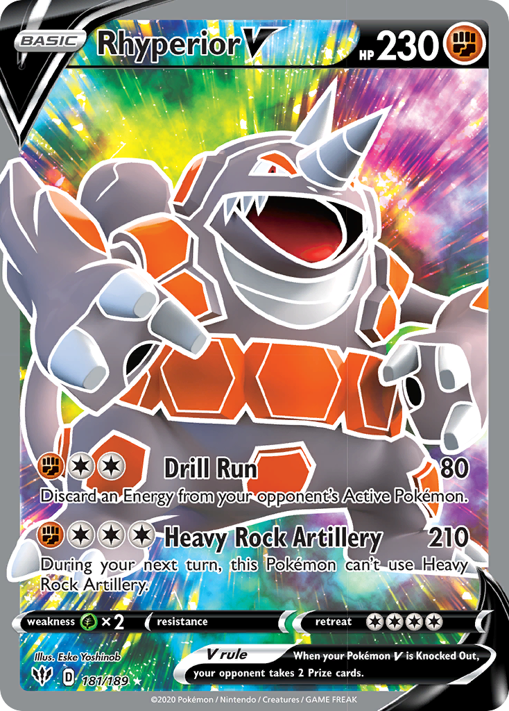 Rhyperior V (181/189) [Sword & Shield: Darkness Ablaze] | Chromatic Games