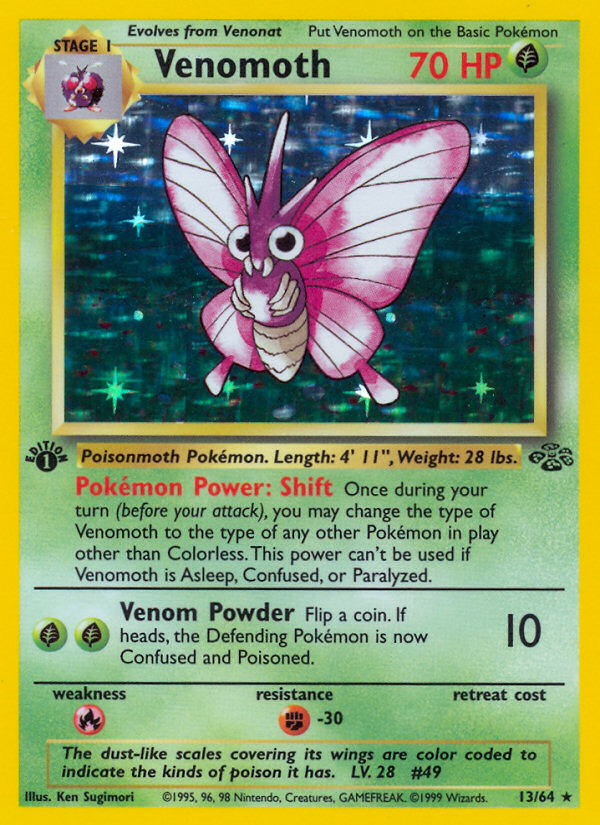 Venomoth (13/64) [Jungle 1st Edition] | Chromatic Games