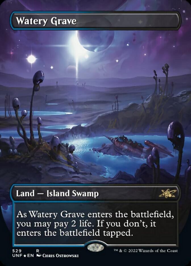 Watery Grave (Borderless) (Galaxy Foil) [Unfinity] | Chromatic Games