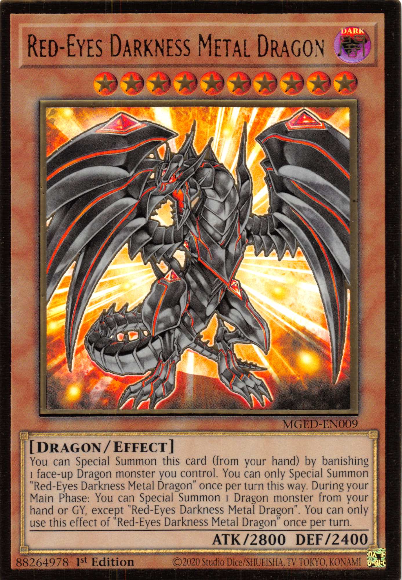 Red-Eyes Darkness Metal Dragon [MGED-EN009] Gold Rare | Chromatic Games