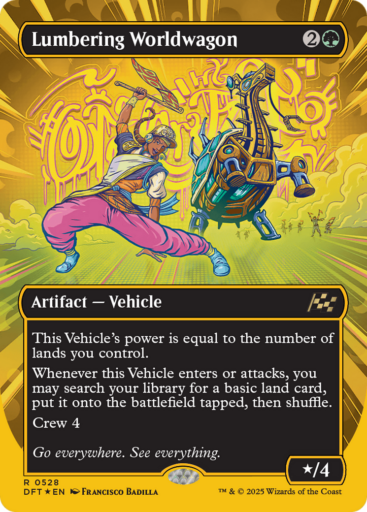 Lumbering Worldwagon (Borderless) (First-Place Foil) [Aetherdrift] | Chromatic Games