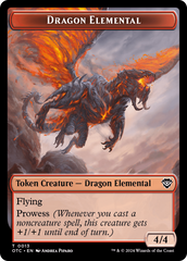 Dragon Elemental // Bird Illusion Double-Sided Token [Outlaws of Thunder Junction Commander Tokens] | Chromatic Games