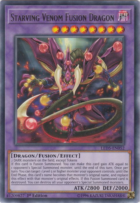 Starving Venom Fusion Dragon [LED5-EN052] Rare | Chromatic Games