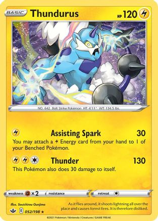 Thundurus (052/198) (Cosmos Holo) [Sword & Shield: Chilling Reign] | Chromatic Games