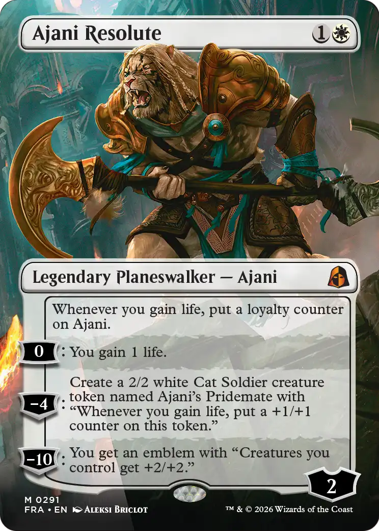 Ajani Resolute (Borderless) [Reality Fracture] | Chromatic Games