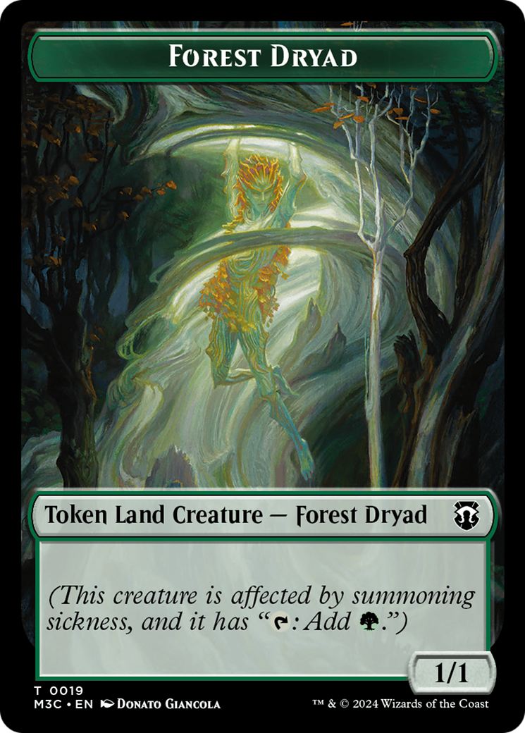 Boar (Ripple Foil) // Forest Dryad Double-Sided Token [Modern Horizons 3 Commander Tokens] | Chromatic Games