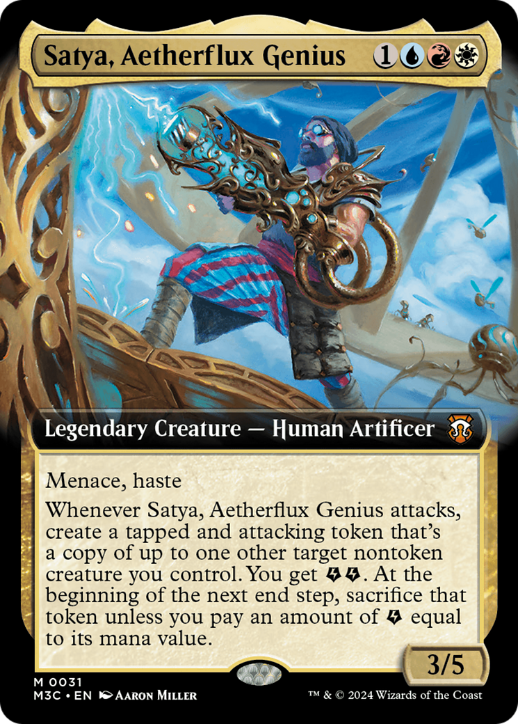 Satya, Aetherflux Genius (Extended Art) [Modern Horizons 3 Commander] | Chromatic Games