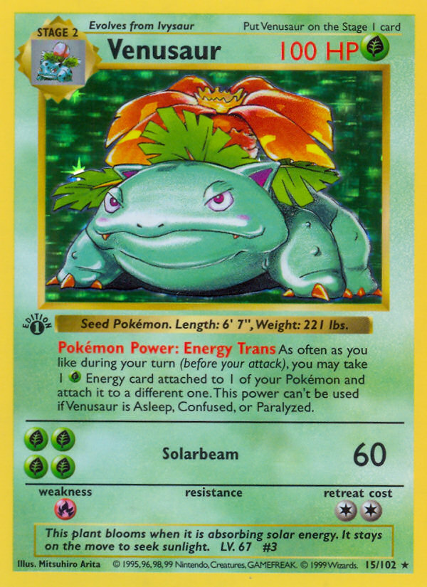 Venusaur (15/102) (Shadowless) [Base Set 1st Edition] | Chromatic Games