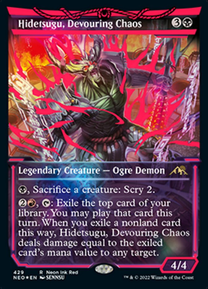 Hidetsugu, Devouring Chaos (Neon Ink Red) [Kamigawa: Neon Dynasty] | Chromatic Games