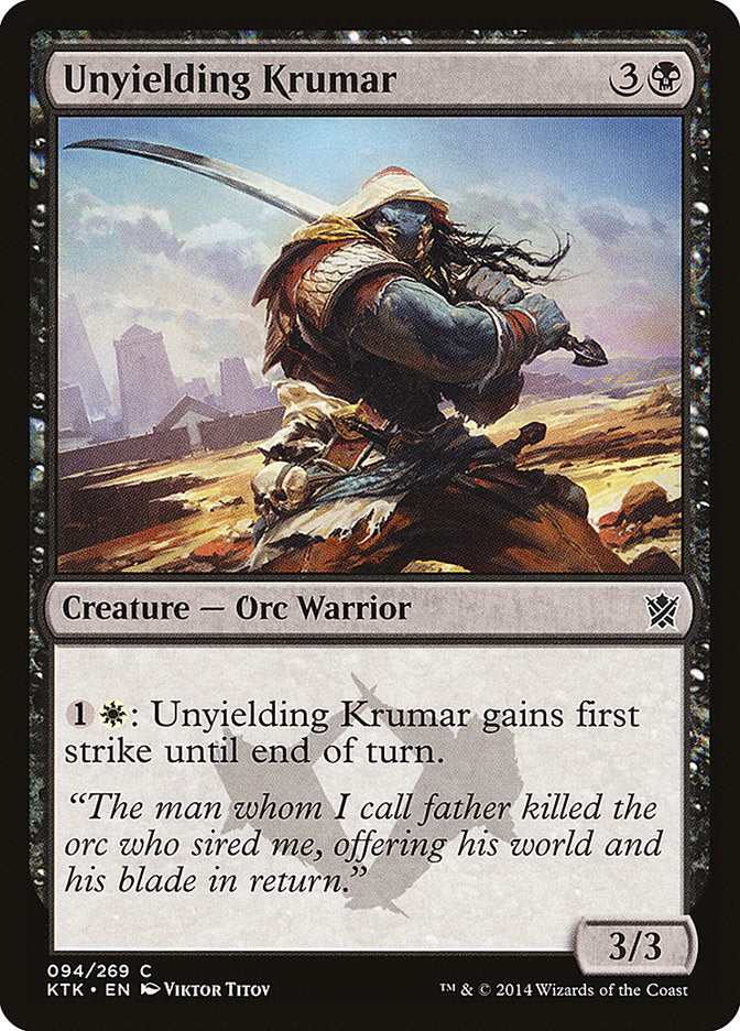 Unyielding Krumar 94 (Khans of Tarkir)  | Chromatic Games