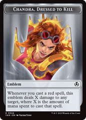 Human (0014) // Emblem - Chandra, Dressed to Kill Double-Sided Token [Innistrad Remastered Tokens] | Chromatic Games