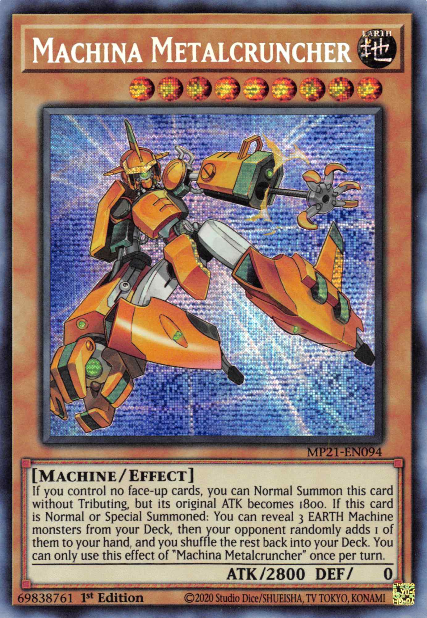 Machina Metalcruncher [MP21-EN094] Prismatic Secret Rare | Chromatic Games