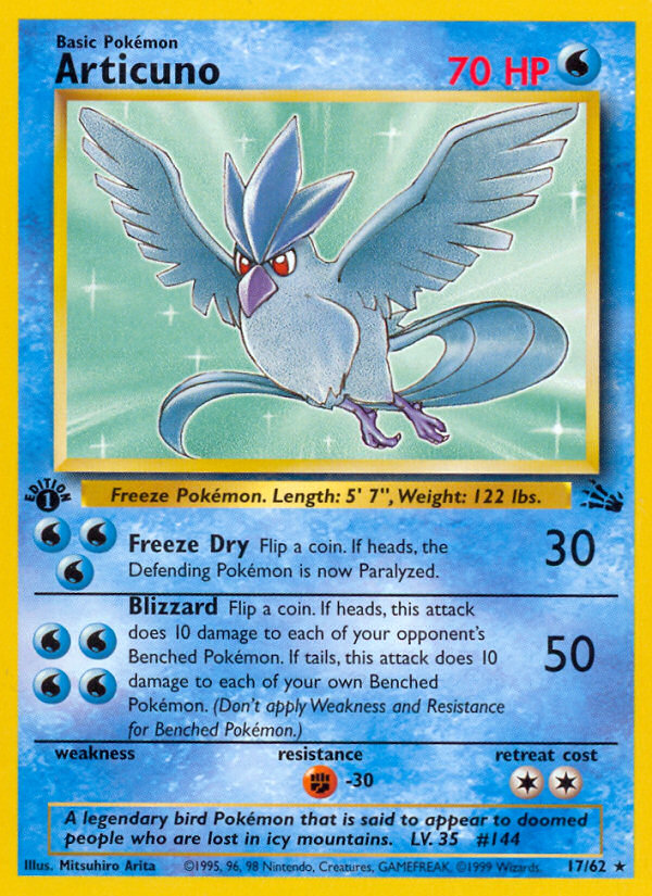 Articuno (17/62) [Fossil 1st Edition] | Chromatic Games