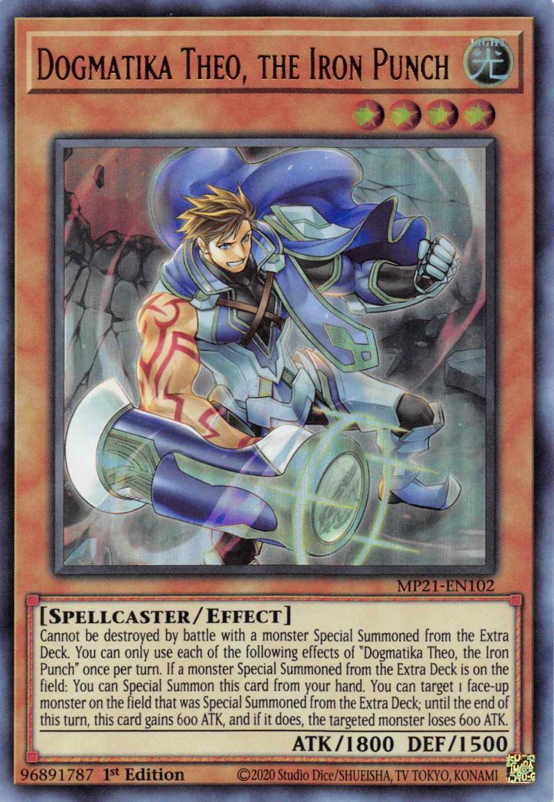 Dogmatika Theo, the Iron Punch [MP21-EN102] Ultra Rare | Chromatic Games