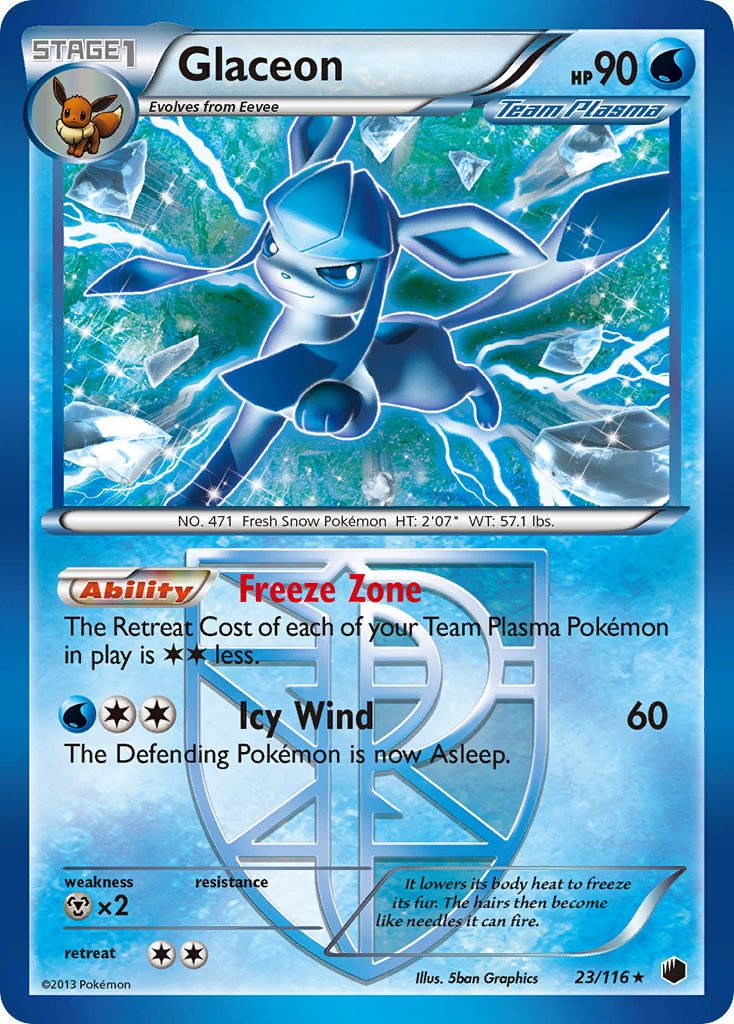 Glaceon (23/116) (Theme Deck Exclusive) [Black & White: Plasma Freeze] | Chromatic Games