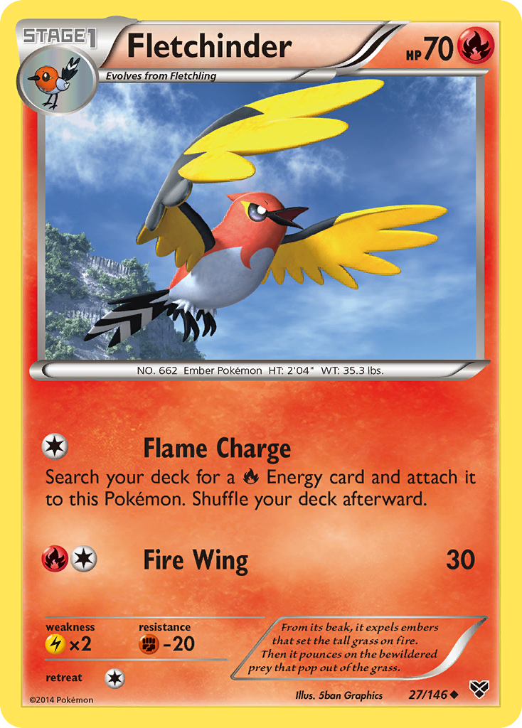 Fletchinder (27/146) [XY: Base Set] | Chromatic Games