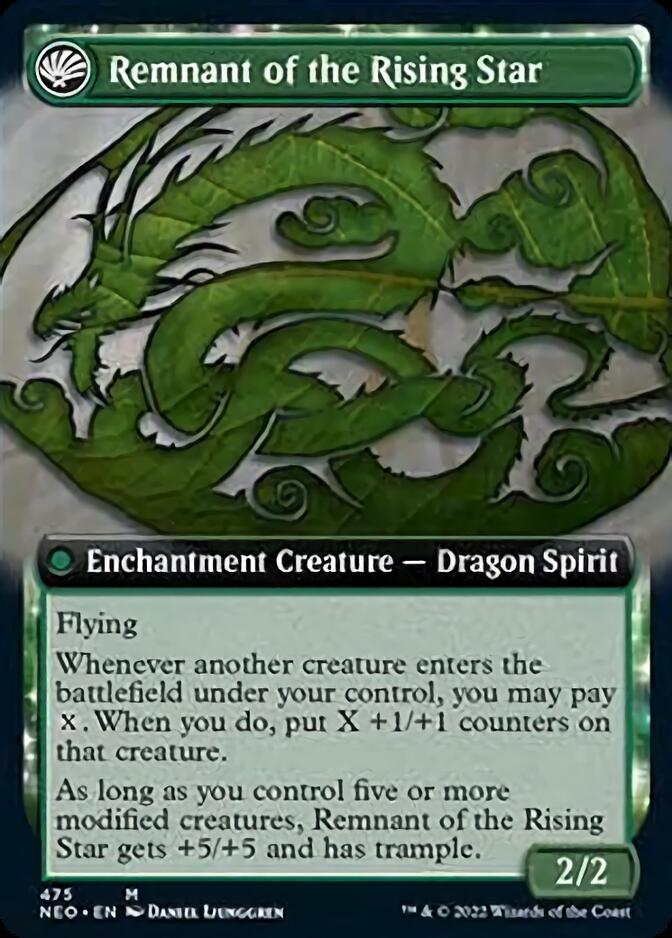 Jugan Defends the Temple // Remnant of the Rising Star (Extended Art) [Kamigawa: Neon Dynasty] | Chromatic Games