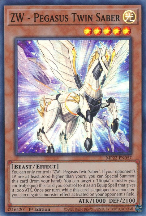 ZW - Pegasus Twin Saber [MP22-EN057] Super Rare | Chromatic Games