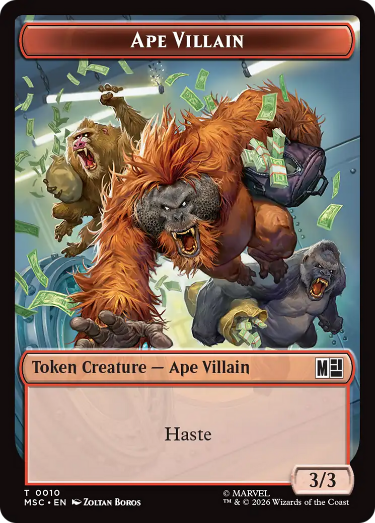 Shapeshifter // Ape Villain Double-Sided Token [Marvel Super Heroes Commander Tokens] | Chromatic Games