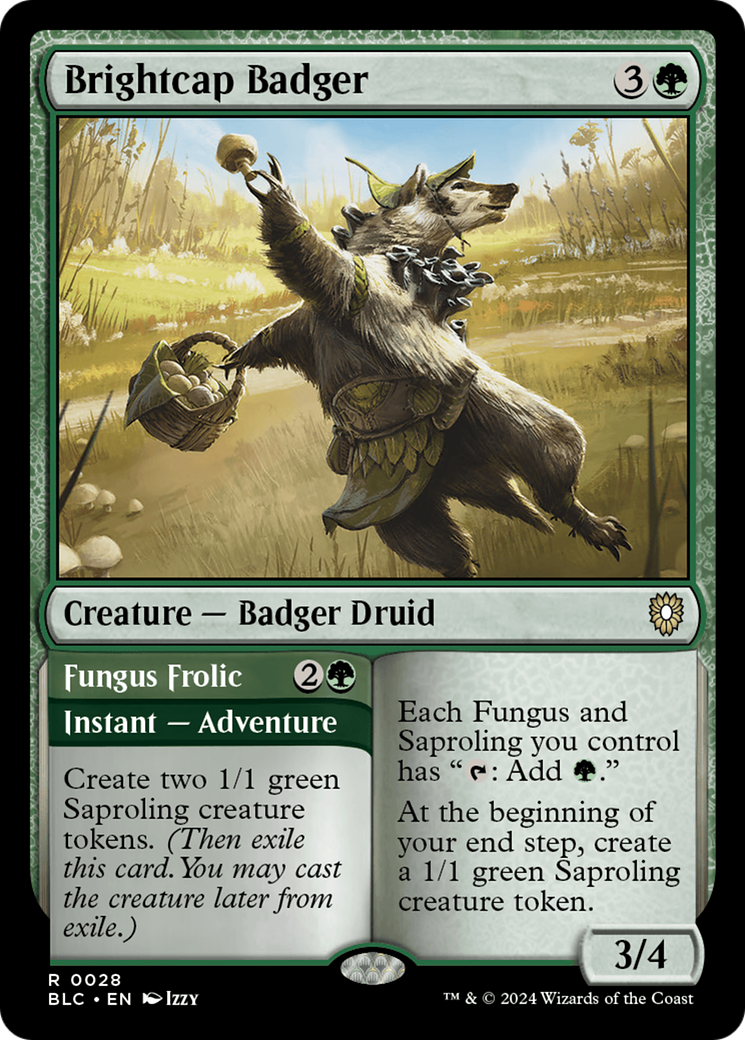 Brightcap Badger // Fungus Frolic [Bloomburrow Commander] | Chromatic Games