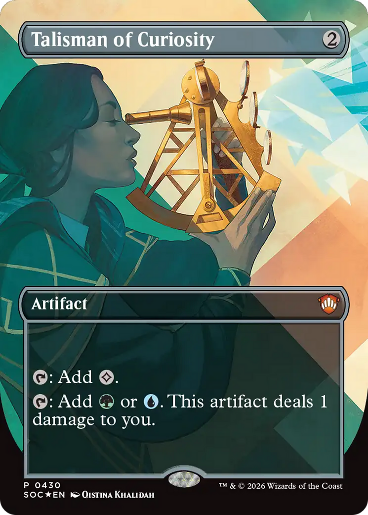 Talisman of Curiosity (Borderless) [Secrets of Strixhaven Commander] | Chromatic Games
