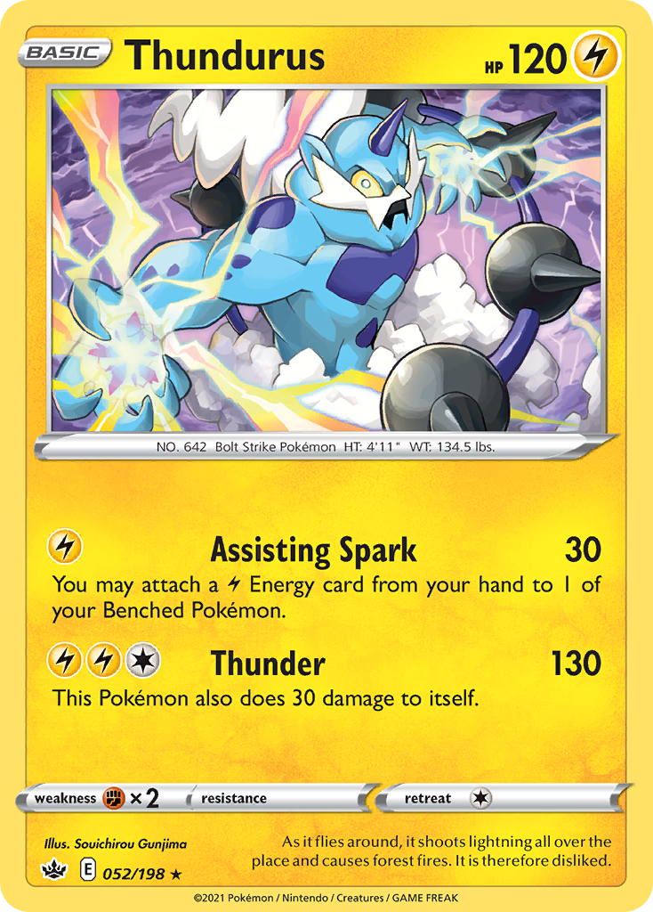 Thundurus (052/198) (Theme Deck Exclusive) [Sword & Shield: Chilling Reign] | Chromatic Games