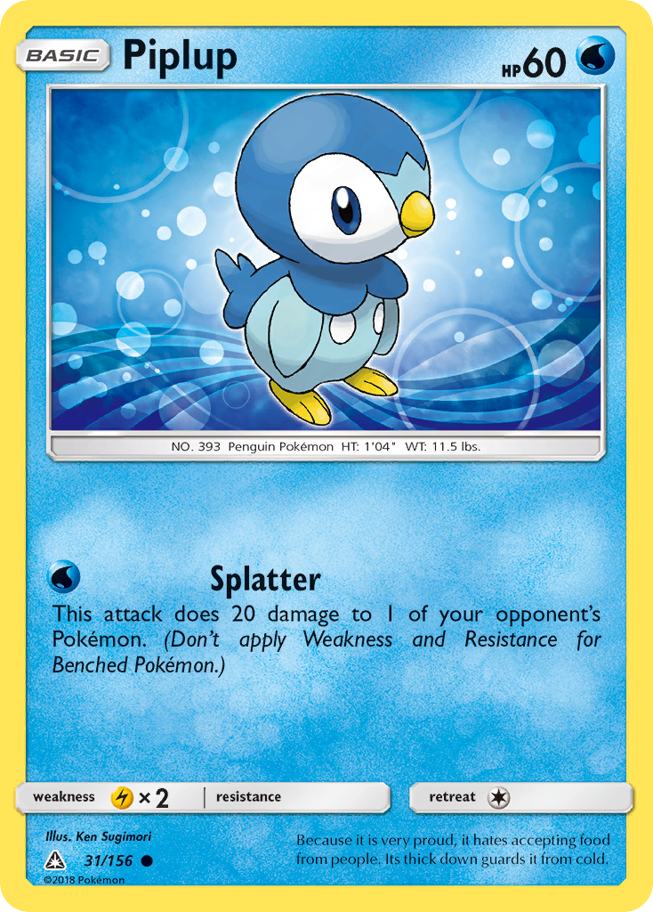 Piplup (31/156) [Sun & Moon: Ultra Prism] | Chromatic Games