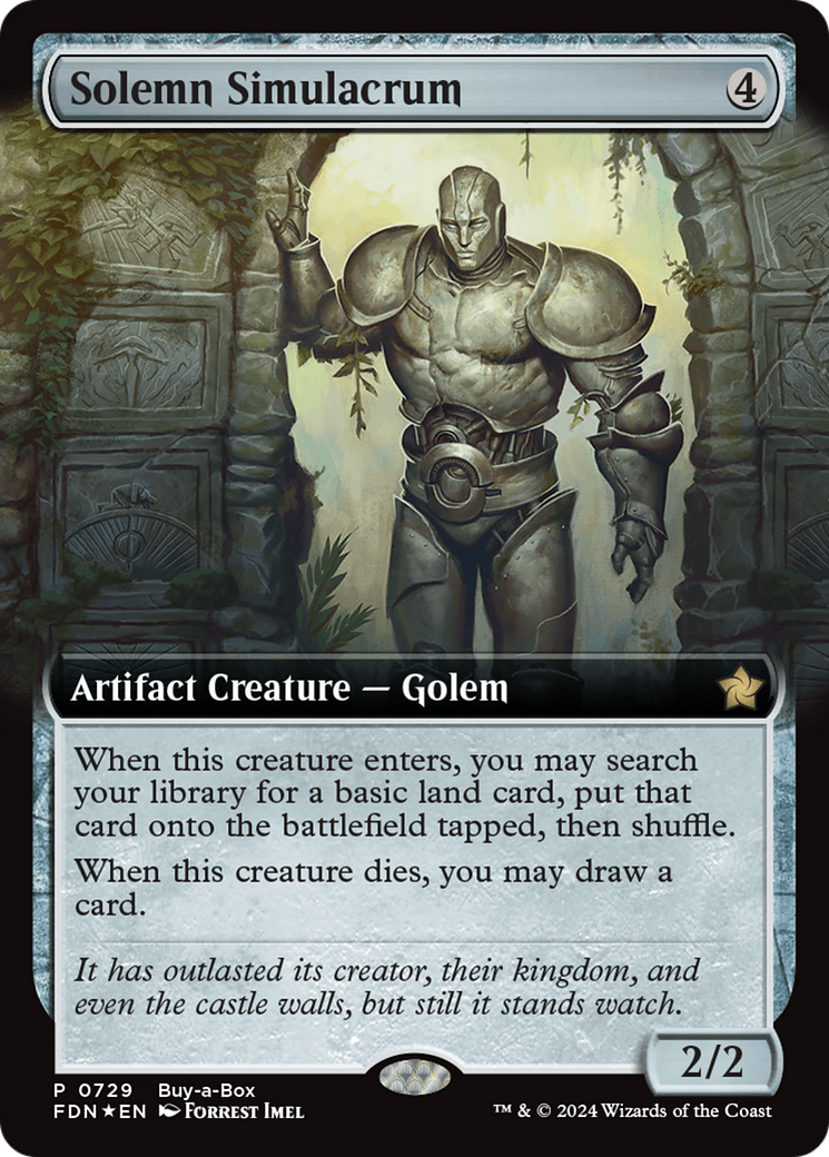 Solemn Simulacrum (Extended Art) (Buy-A-Box) [Foundations Promos] | Chromatic Games