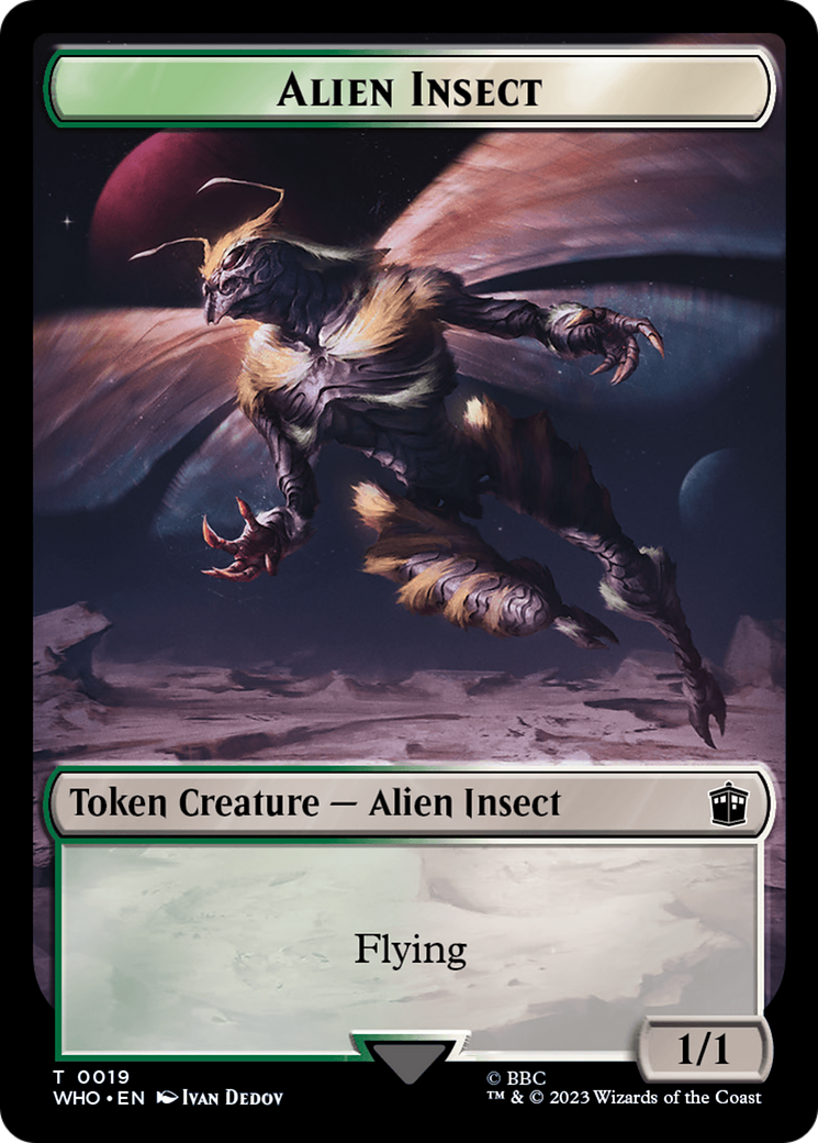 Alien Salamander // Alien Insect Double-Sided Token [Doctor Who Tokens] | Chromatic Games