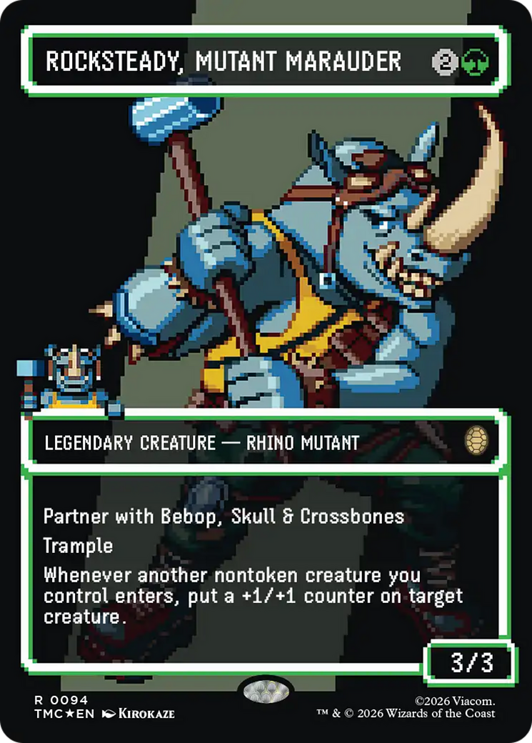 Rocksteady, Mutant Marauder (Borderless) (Surge Foil) [Teenage Mutant Ninja Turtles Commander] | Chromatic Games