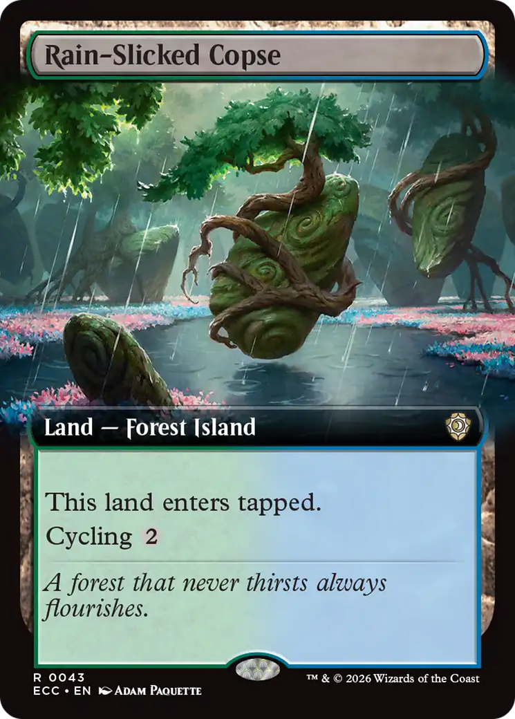 Rain-Slicked Copse (Extended Art) [Lorwyn Eclipsed Commander] | Chromatic Games