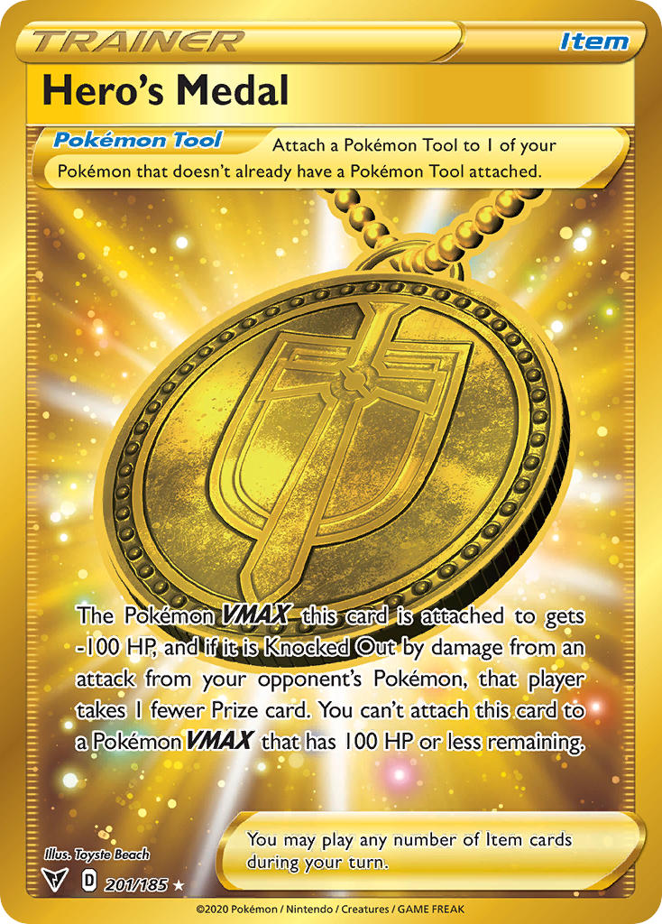 Hero's Medal (201/185) [Sword & Shield: Vivid Voltage] | Chromatic Games