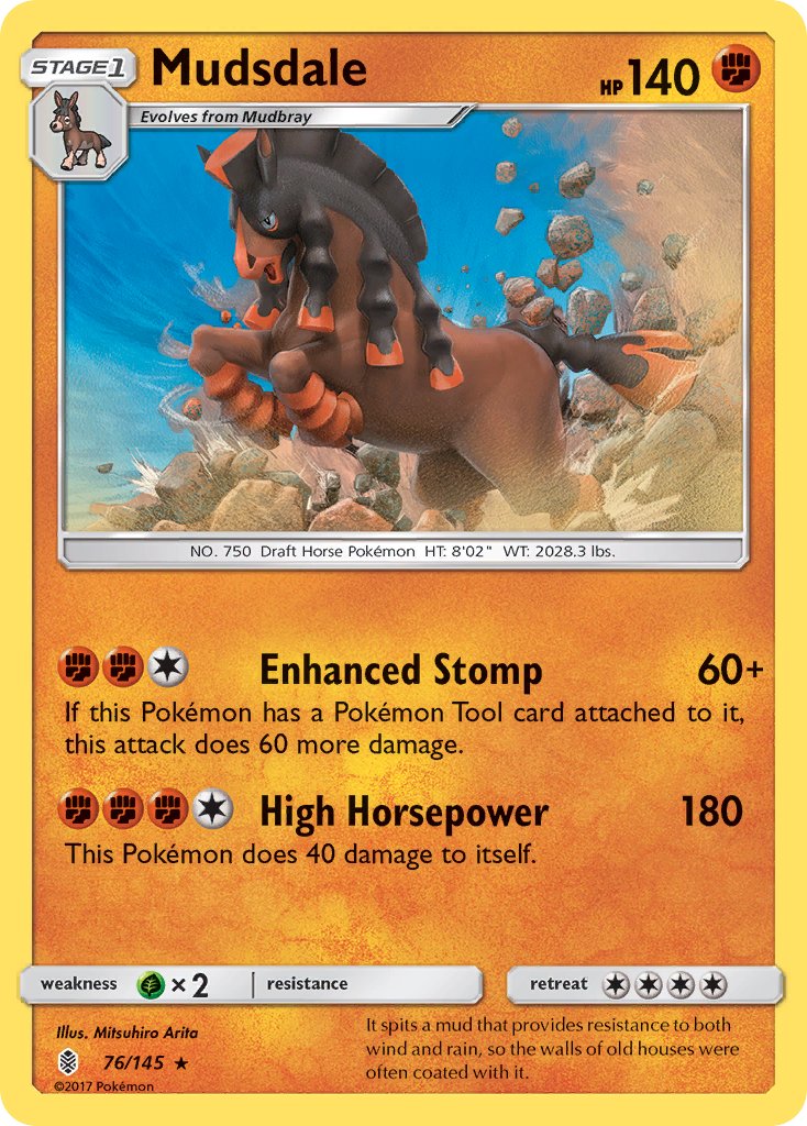 Mudsdale (76/145) (Prerelease Kit Exclusive) (Theme Deck Exclusive) [Sun & Moon: Guardians Rising] | Chromatic Games