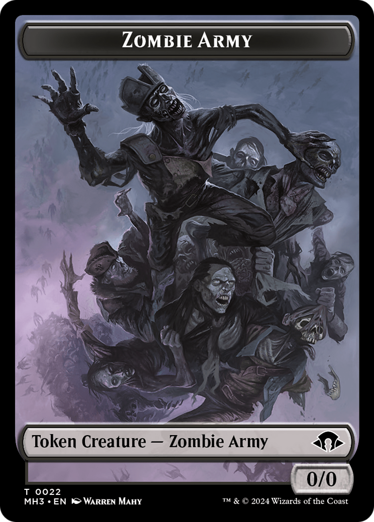 Phyrexian Germ // Zombie Army Double-Sided Token [Modern Horizons 3 Tokens] | Chromatic Games