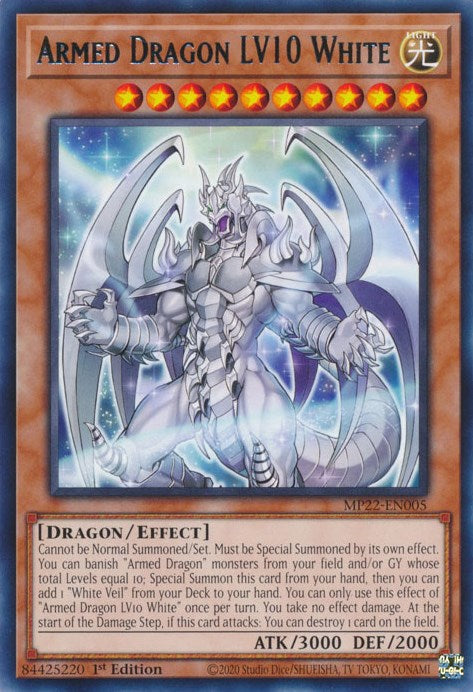 Armed Dragon LV10 White [MP22-EN005] Rare | Chromatic Games