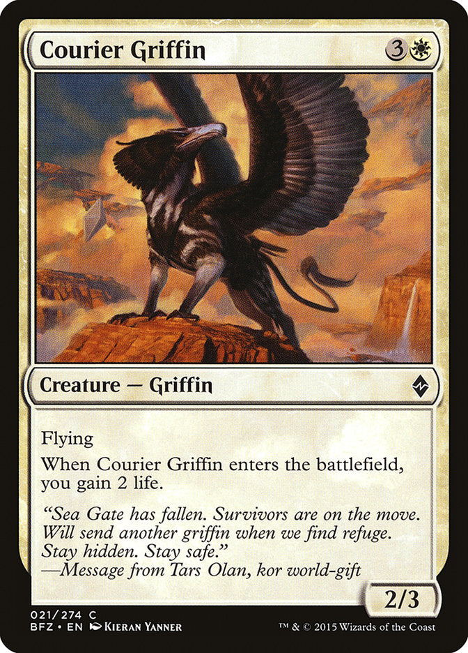 Courier Griffin 21/274 (Battle for Zendikar)  | Chromatic Games