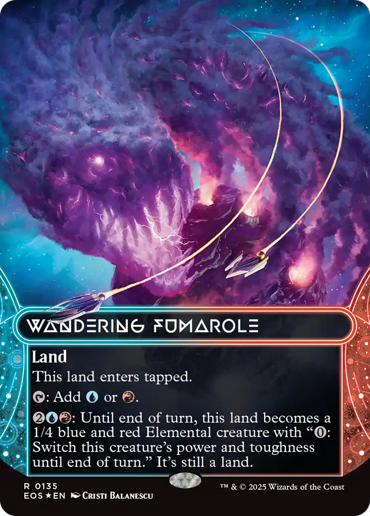 Wandering Fumarole (0135) (Borderless) (Galaxy Foil) [Edge of Eternities: Stellar Sights] | Chromatic Games