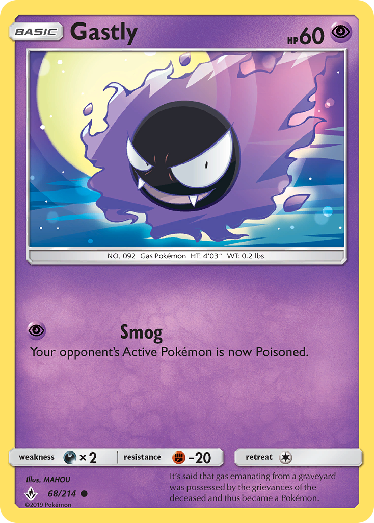 Gastly (68/214) [Sun & Moon: Unbroken Bonds] | Chromatic Games