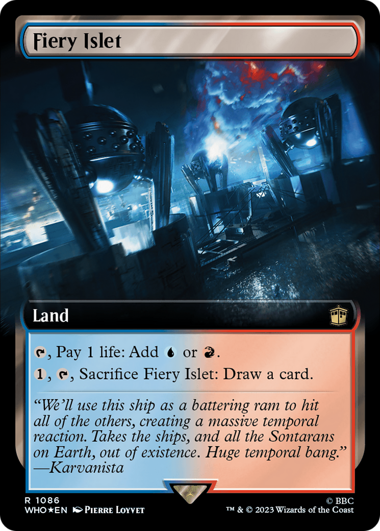 Fiery Islet (Extended Art) (Surge Foil) [Doctor Who] | Chromatic Games