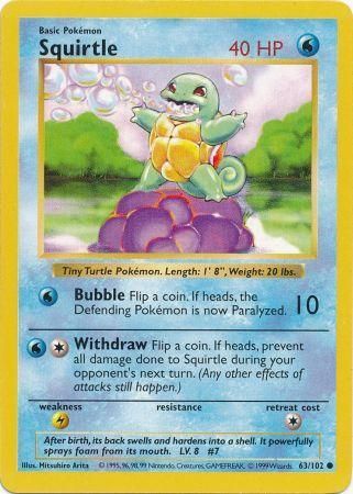 Squirtle (63/102) [Base Set Shadowless Unlimited] | Chromatic Games