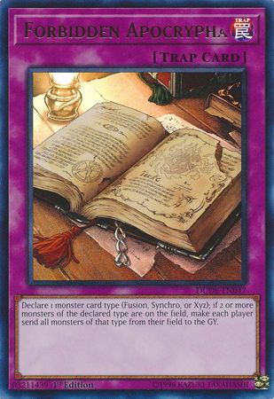 Forbidden Apocrypha [DUDE-EN047] Ultra Rare | Chromatic Games