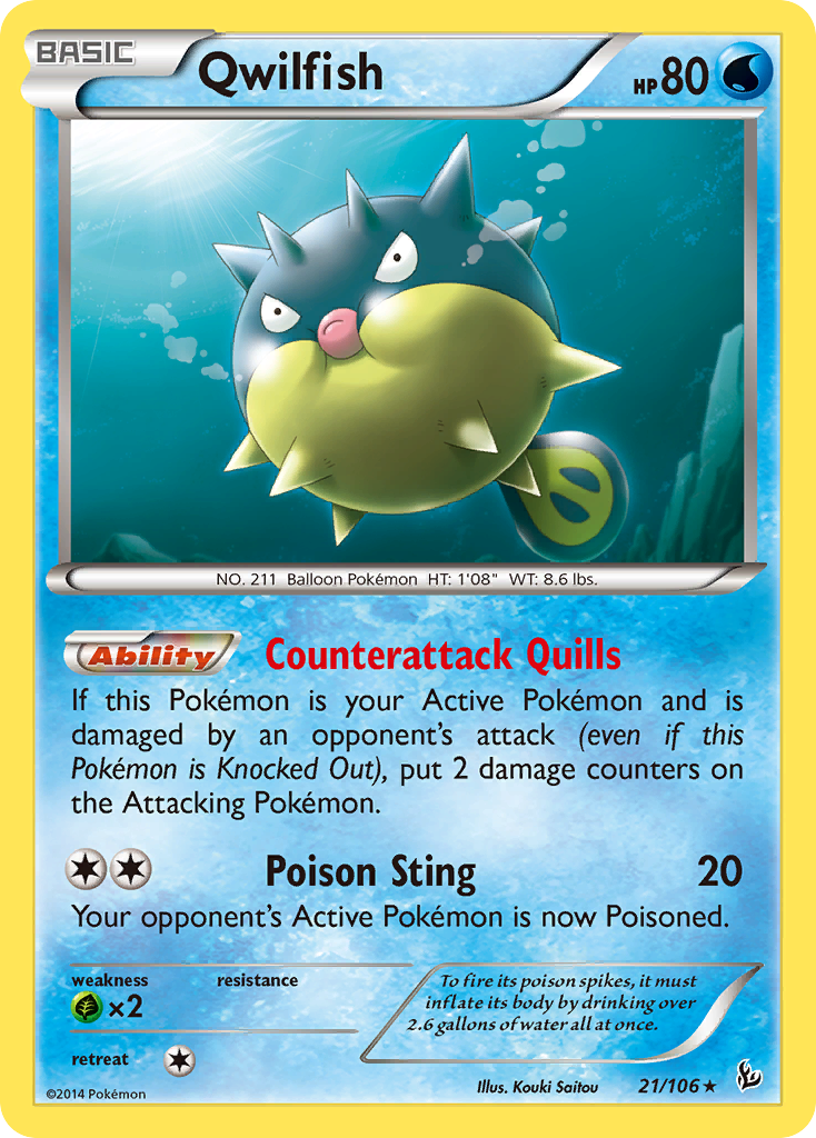Qwilfish (21/106) [XY: Flashfire] | Chromatic Games