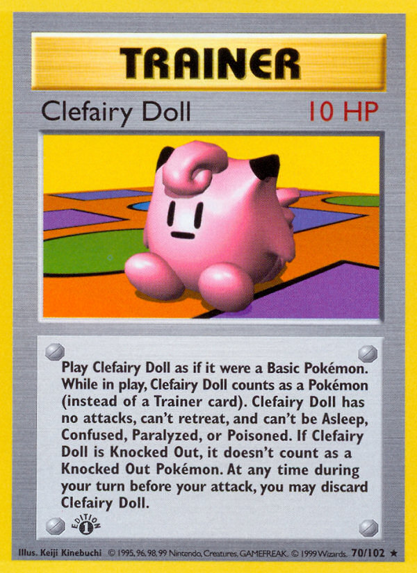 Clefairy Doll (70/102) (Shadowless) [Base Set 1st Edition] | Chromatic Games