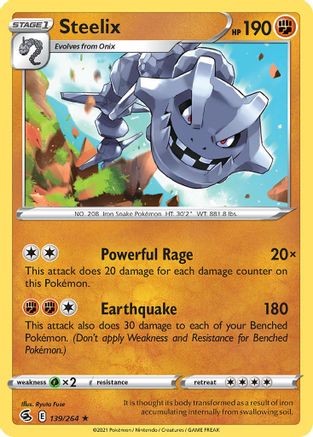 Steelix (139/264) (Theme Deck Exclusive) [Sword & Shield: Fusion Strike] | Chromatic Games