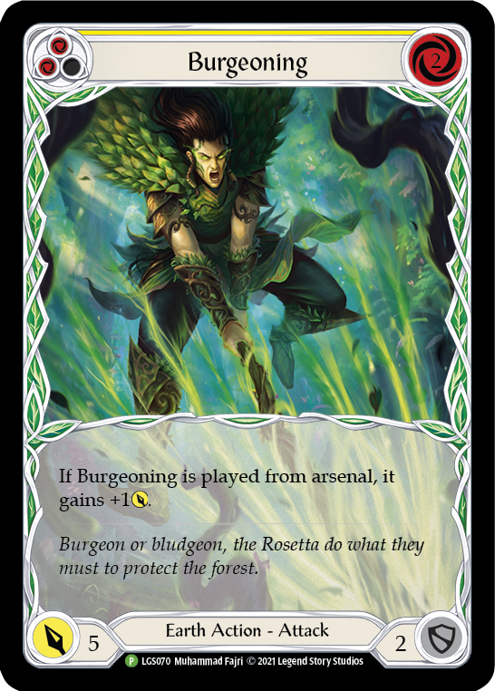 Burgeoning (Yellow) [LGS070] (Promo)  Rainbow Foil | Chromatic Games