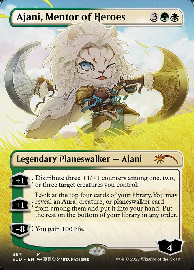 Ajani, Mentor of Heroes (Borderless) [Secret Lair Drop Series] | Chromatic Games