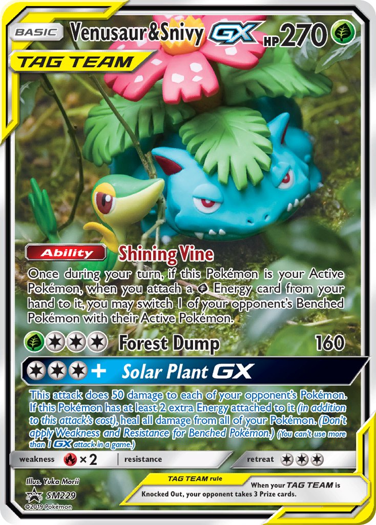 Venusaur & Snivy GX (SM229) [Sun & Moon: Black Star Promos] | Chromatic Games
