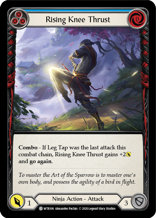 Rising Knee Thrust (Blue) [U-WTR106] (Welcome to Rathe Unlimited)  Unlimited Rainbow Foil | Chromatic Games